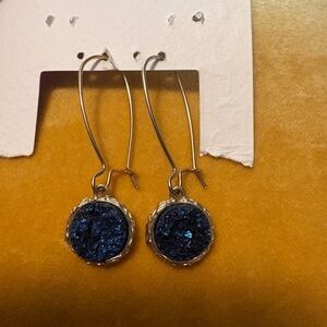 Stunning Silver and Blue Drop Earrings